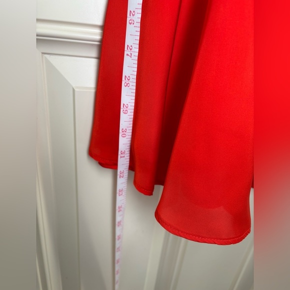 Lovers + Friends Red Satin Off-the-Shoulder Fit & Flare Dress Size Medium - Picture 6 of 8